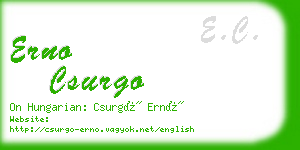 erno csurgo business card